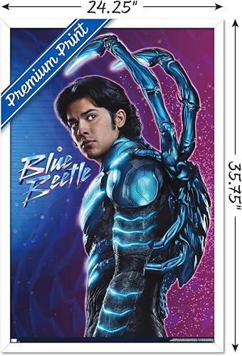 Miniatura 3 de Trends International DC Comics Movie Blue Beetle - Póster de pared de Jaime Reyes, 34 pulgadas de largo x 22.4 pulgadas, versión enmarcada en blanco