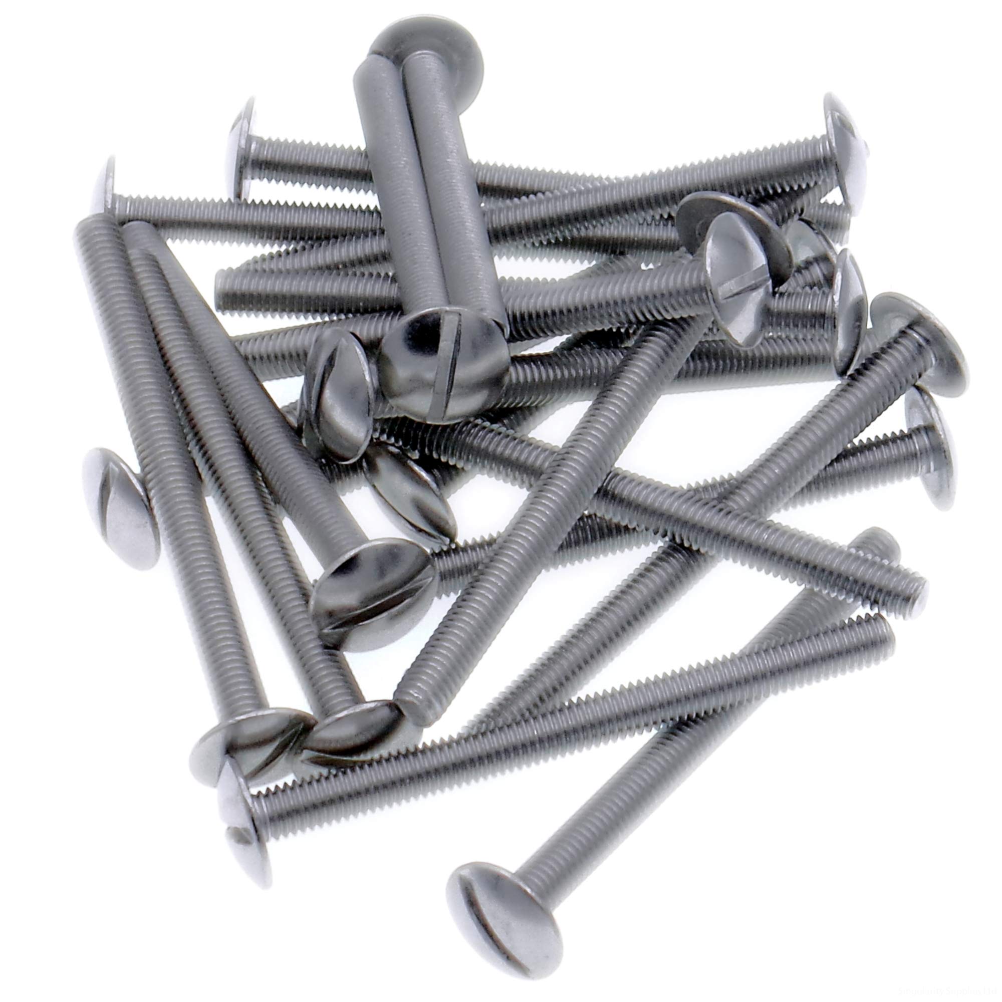 Singularity Supplies M6 (6Mm X 45Mm) Slot Mushroom Machine Screw (Bolt) - Stainless Steel (A2) (Pack Of 20)