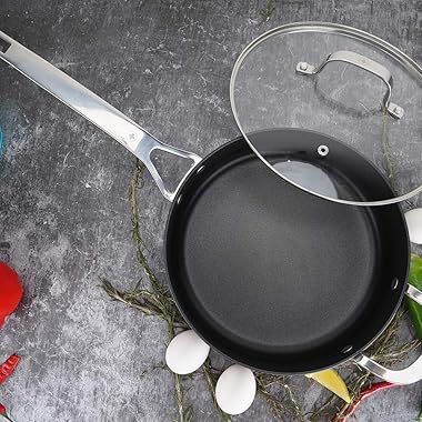Swiss Diamond Hard Anodized Nonstick 8 Piece Cookware Set - Vented Lids Included, Oven and Dishwasher Safe with Stay Cool Sta