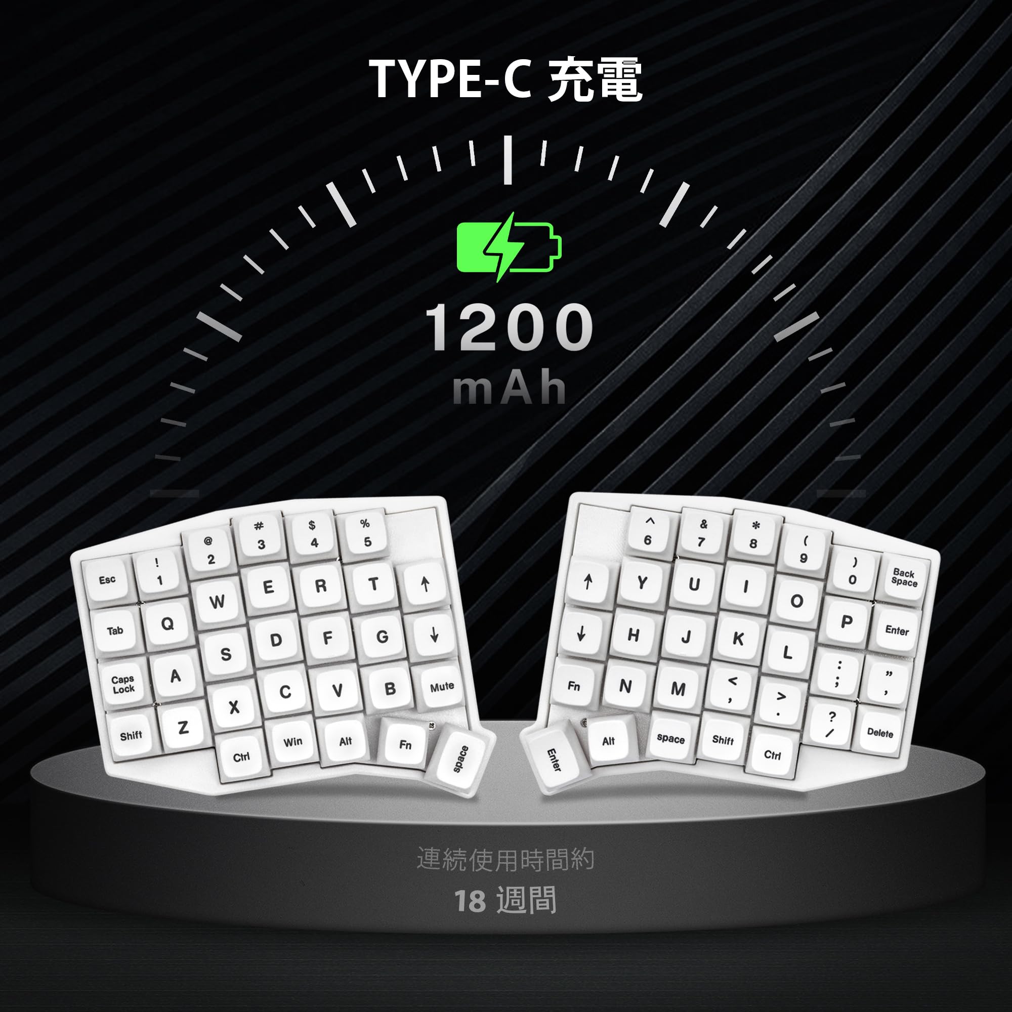 Amazon | YIVU Sofle 左右分離型キーボード ワイヤレス エルゴノミクス