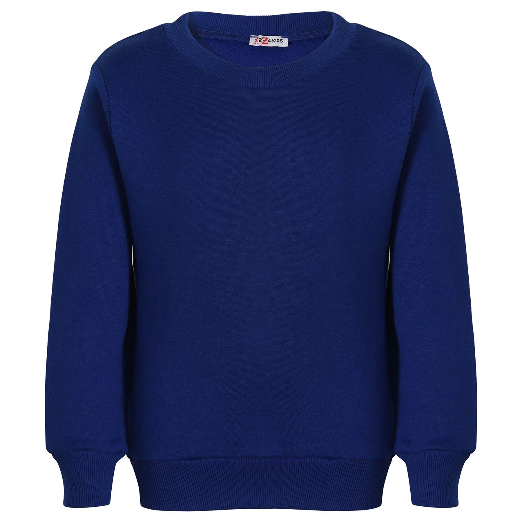 A2Z 4 Kids Chándal unisex de cuello redondo de forro polar para niñas y niños - T.S Plain Jumper 108 Royal 7-8
