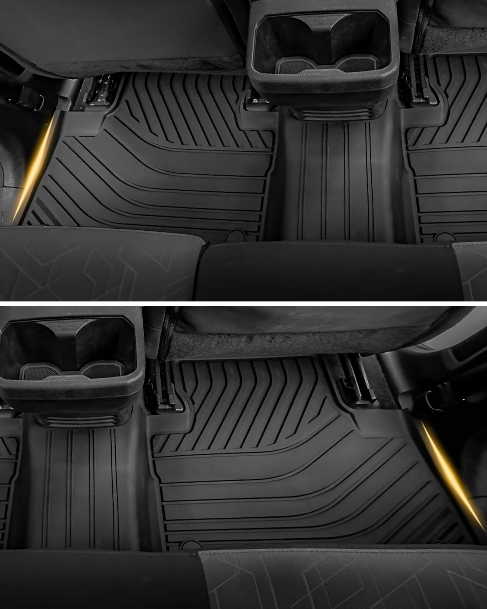 3W Floor Mats Fit Toyota Tacoma 2016-2023 Only for Double Cab and Automatic TPE All Weather Custom Fit — view 5