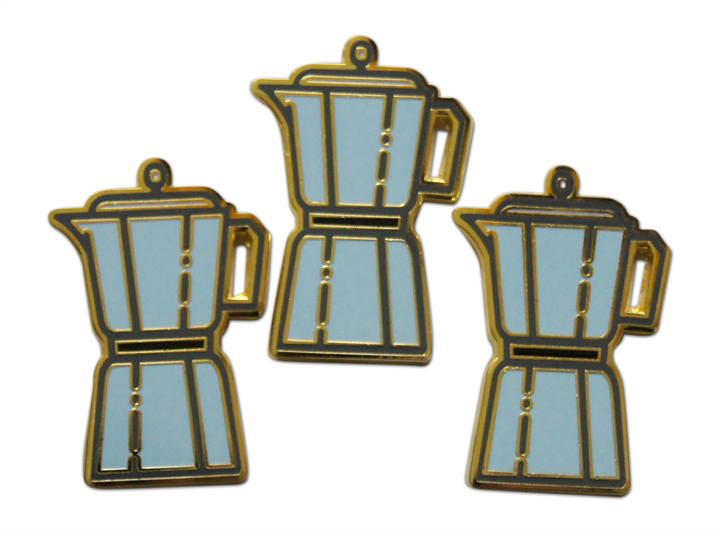 Novel Merk Coffee Cup Latte Appreciation Lapel Pin, Hat Pin & Tie Tack Set with Clutch Back (3- Espresso Pot)