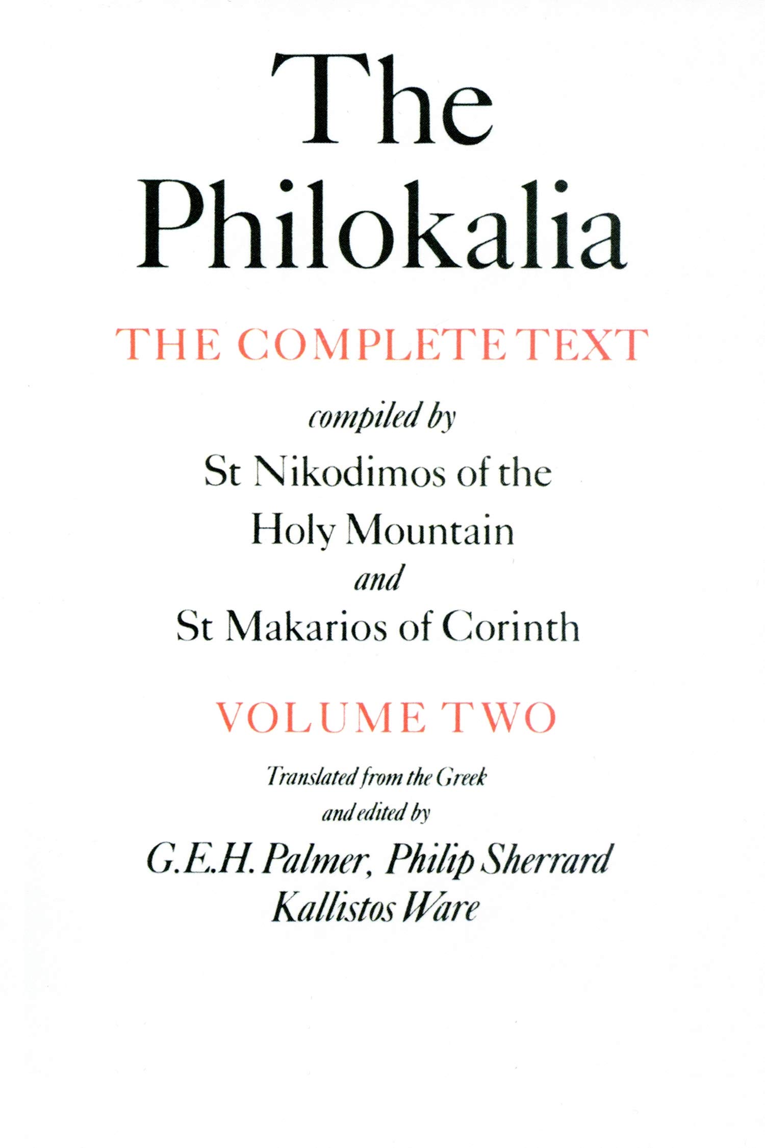 Buy The Philokalia Vol 2 — BookShops.in