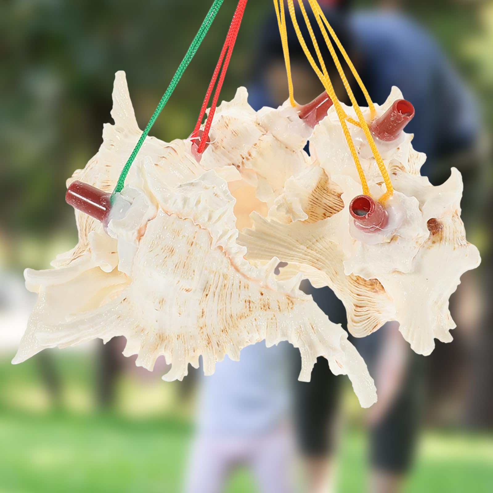 10 Colgantes de Silbato de Caracola para Niños Forma de Concha, Material de Concha Natural, Diseño Creativo para Celebraciones Obsequios