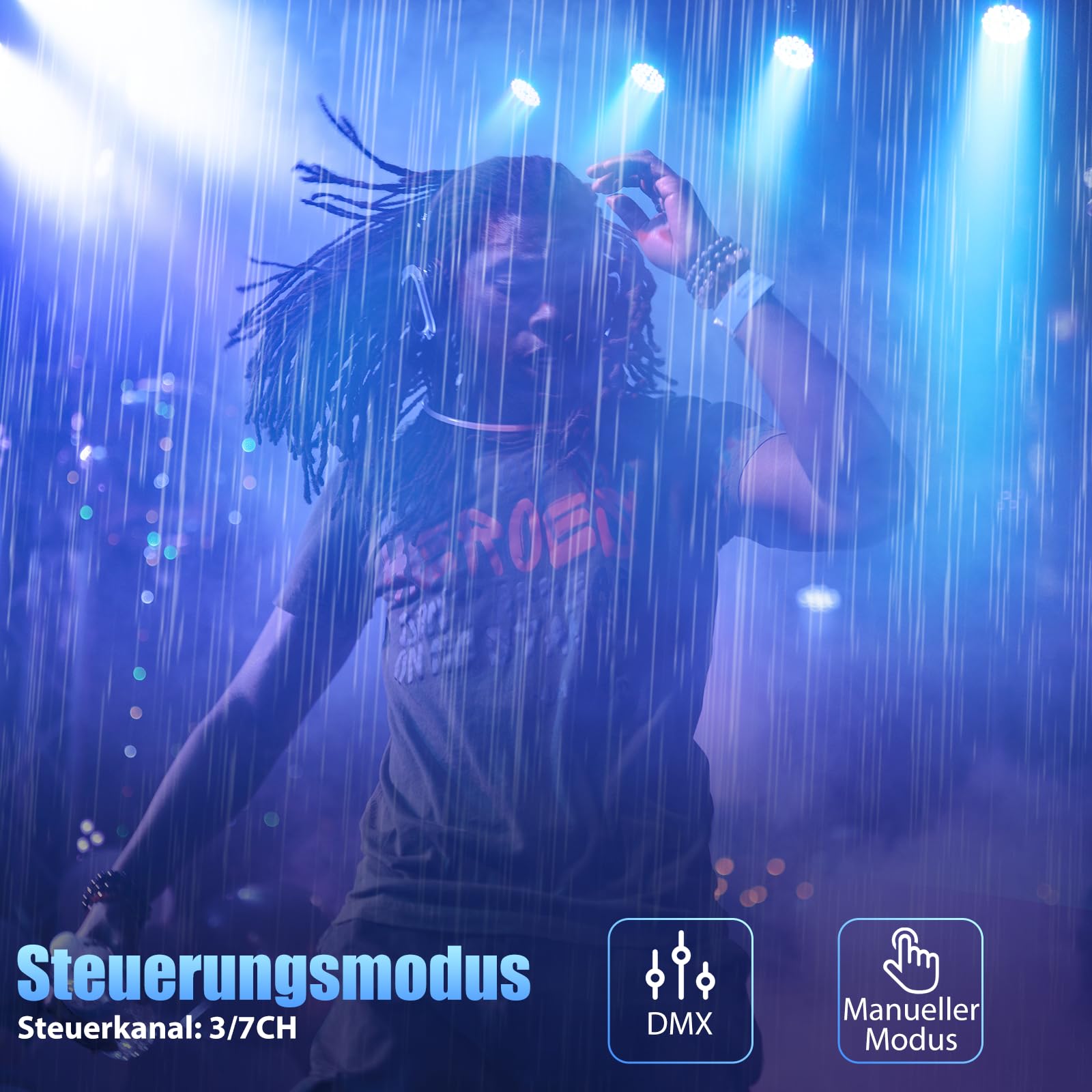108W LED Par Strahler IP65 Wasserdichte, RGB 36 LED Bühnenlicht Outdoor D MX 3/7CH, Discolicht Partylicht für Regentage Events DJ Show Party Festivalauftritte Halloween Weihnachten