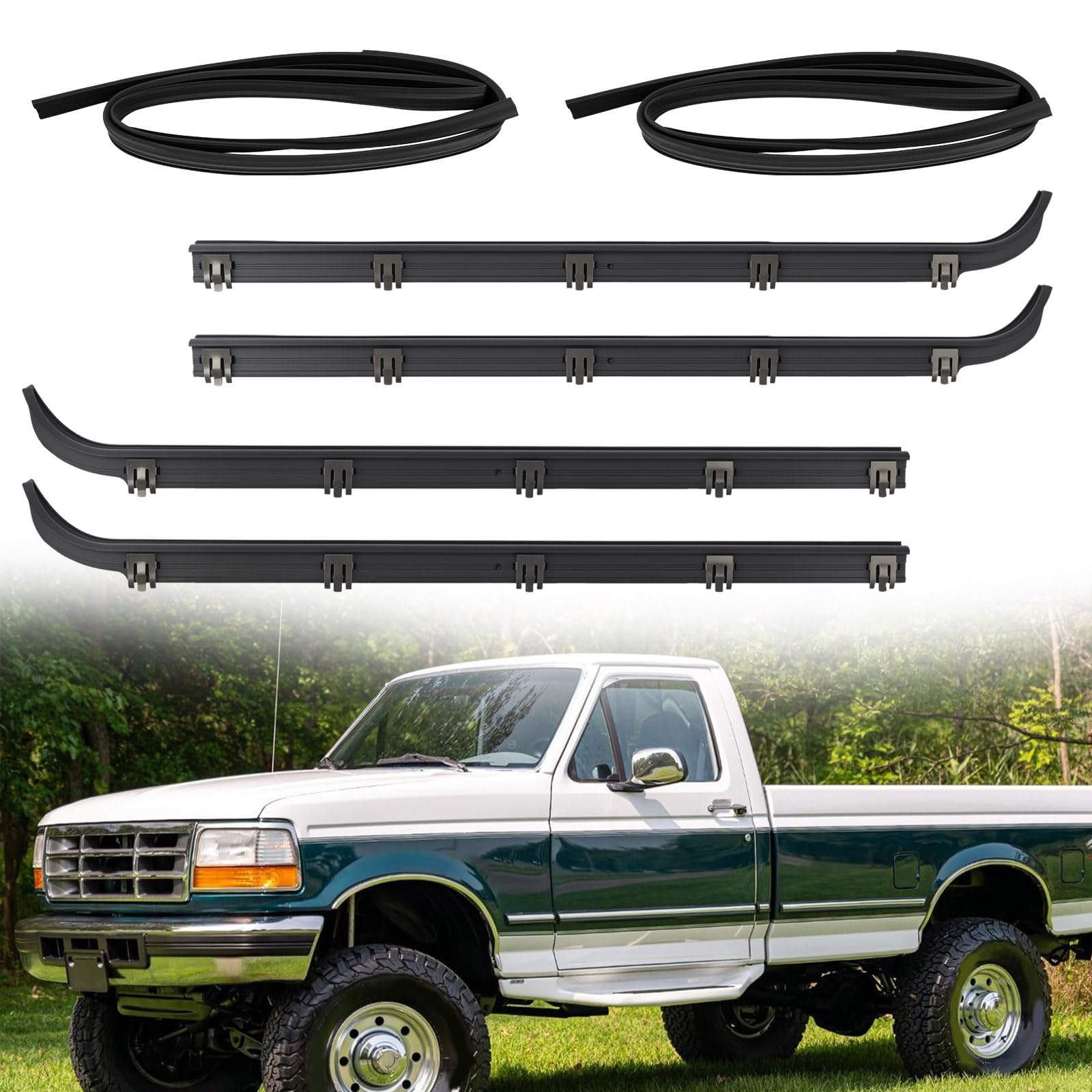 E9TZ1521563A Front Door Window Molding Sweep Felt Weatherstrip Trim