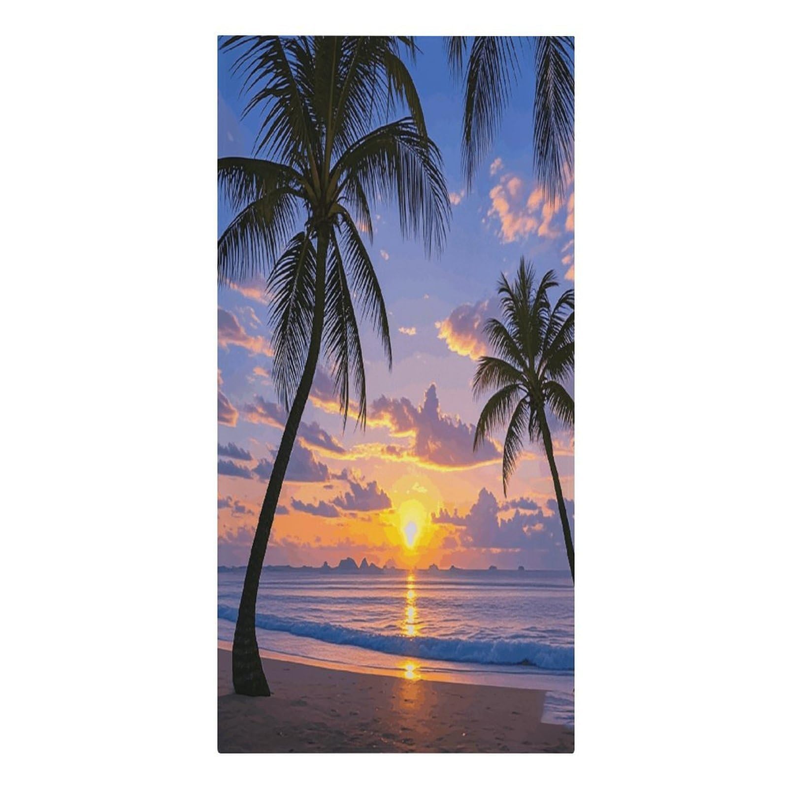 VstaDank Palm Tree Sunset Beach Towel Vacation Essentials Sand Free Soft Quick Dry Swim Towels 61"x30" Modern Extra Large Towels Lightweight Microfiber Beach Towel for Swimming Pool
