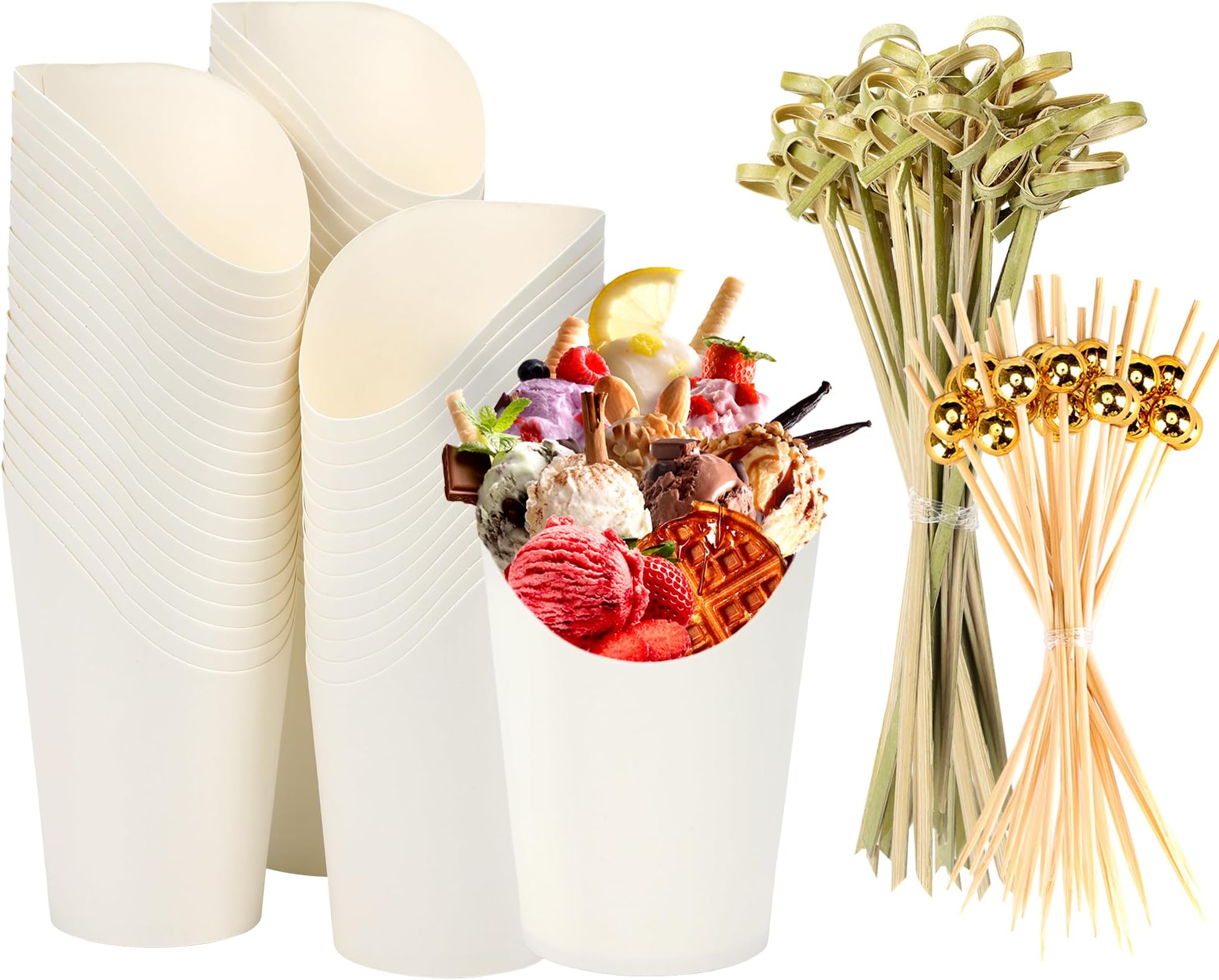 HXYCNNA [50 Cups + 200 Picks] Charcuterie Cups with