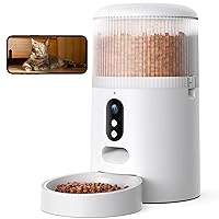 Faroro Dispenser Automatico Cibo Gatti WiFi, 3MP HD Telecamera con Visione Notturna