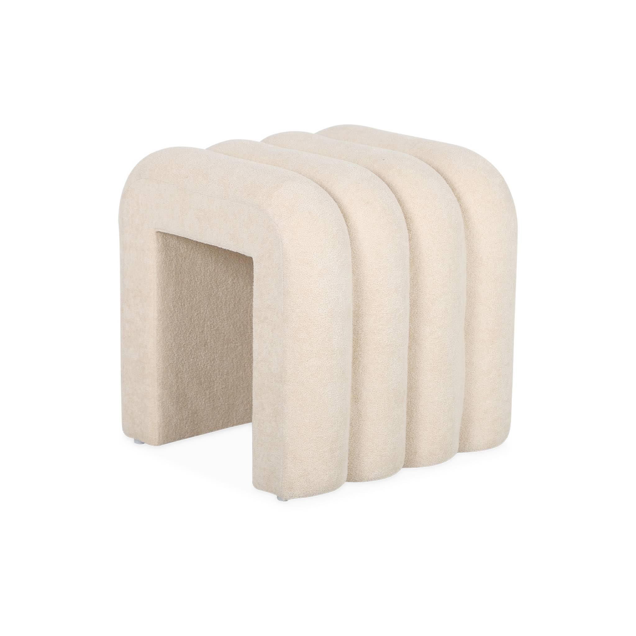 sweeek - Set de 2 poufs contemporains en Tissu Beige