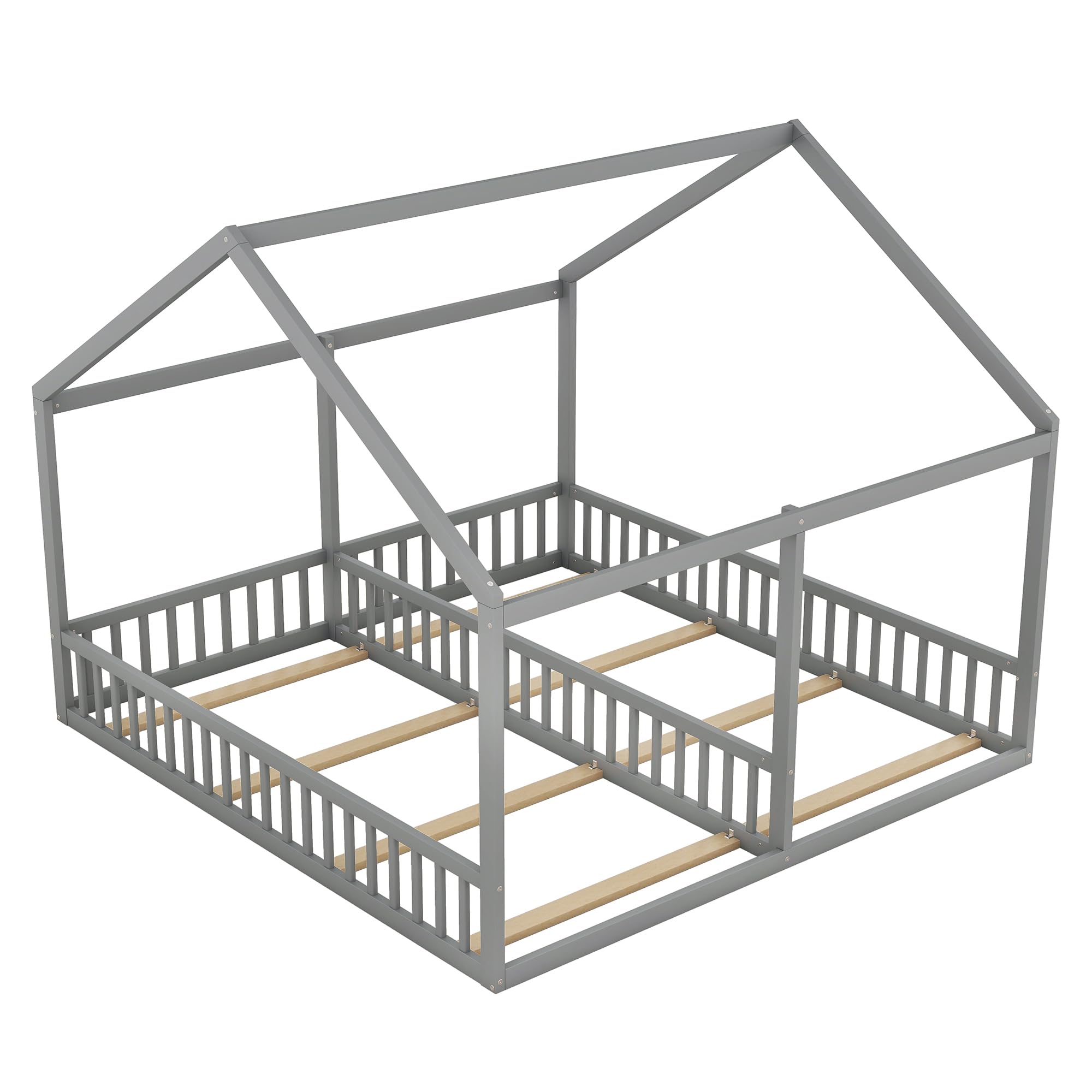 Dolamaní - Letto a soppalco, 180x200 cm, 2 letti per bambini con protezione anti-caduta, letti singoli 90x200 cm 2-in-1, letto per bambini in legno per fratelli e sorelle, letto per bambini a terra