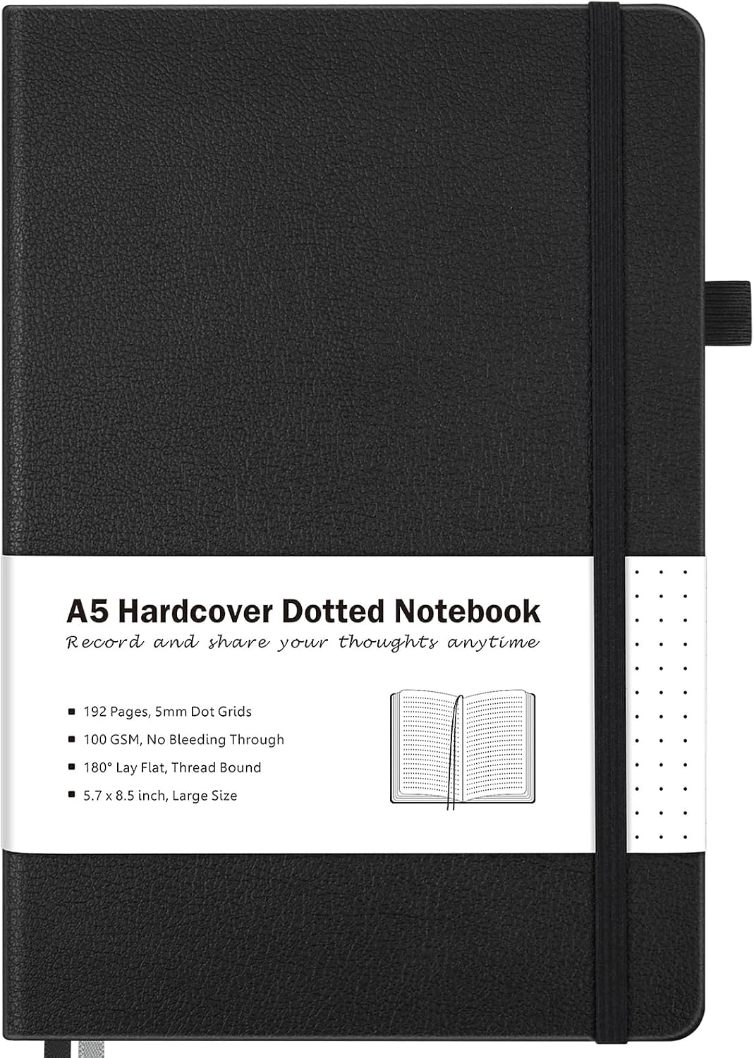 Dotted Journal, Hardcover Leather Dot Grid Notebook Journal for Women Men