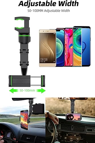 Miniatura 3 de Soporte ajustable para teléfono de coche con rotación de 360 grados, verde, compatible con iPhone