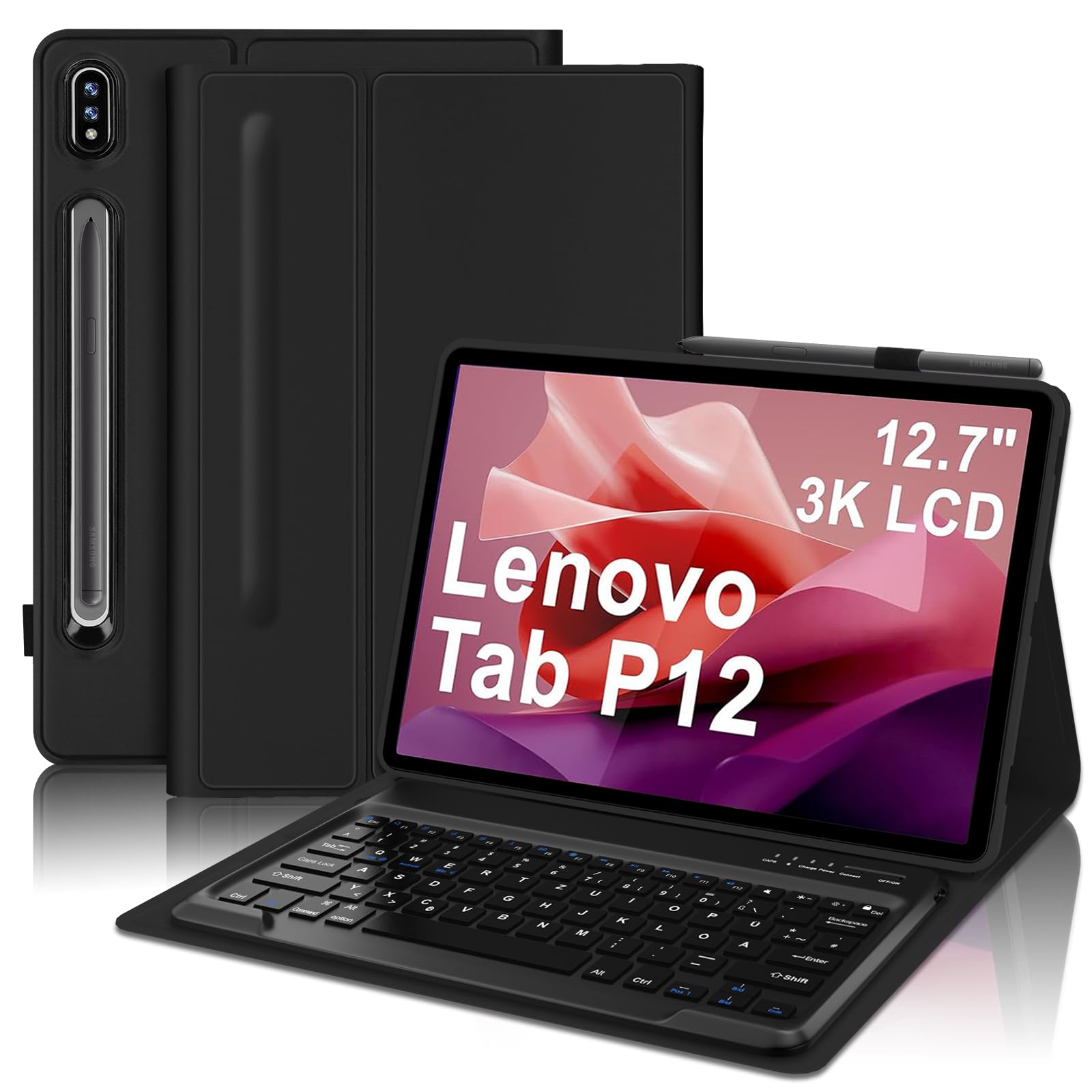 Lenovo Tab P12 Hoes Tri-Fold Book Case met Standaard Don't Touch Me