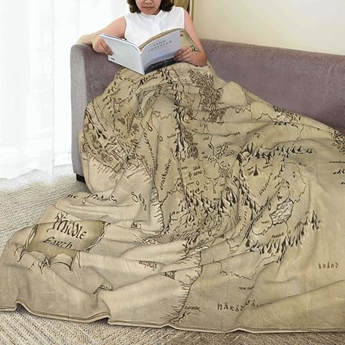 Manta ultra suave ligera para decoración del hogar con anillos de mapa para hombres mujeres y niños