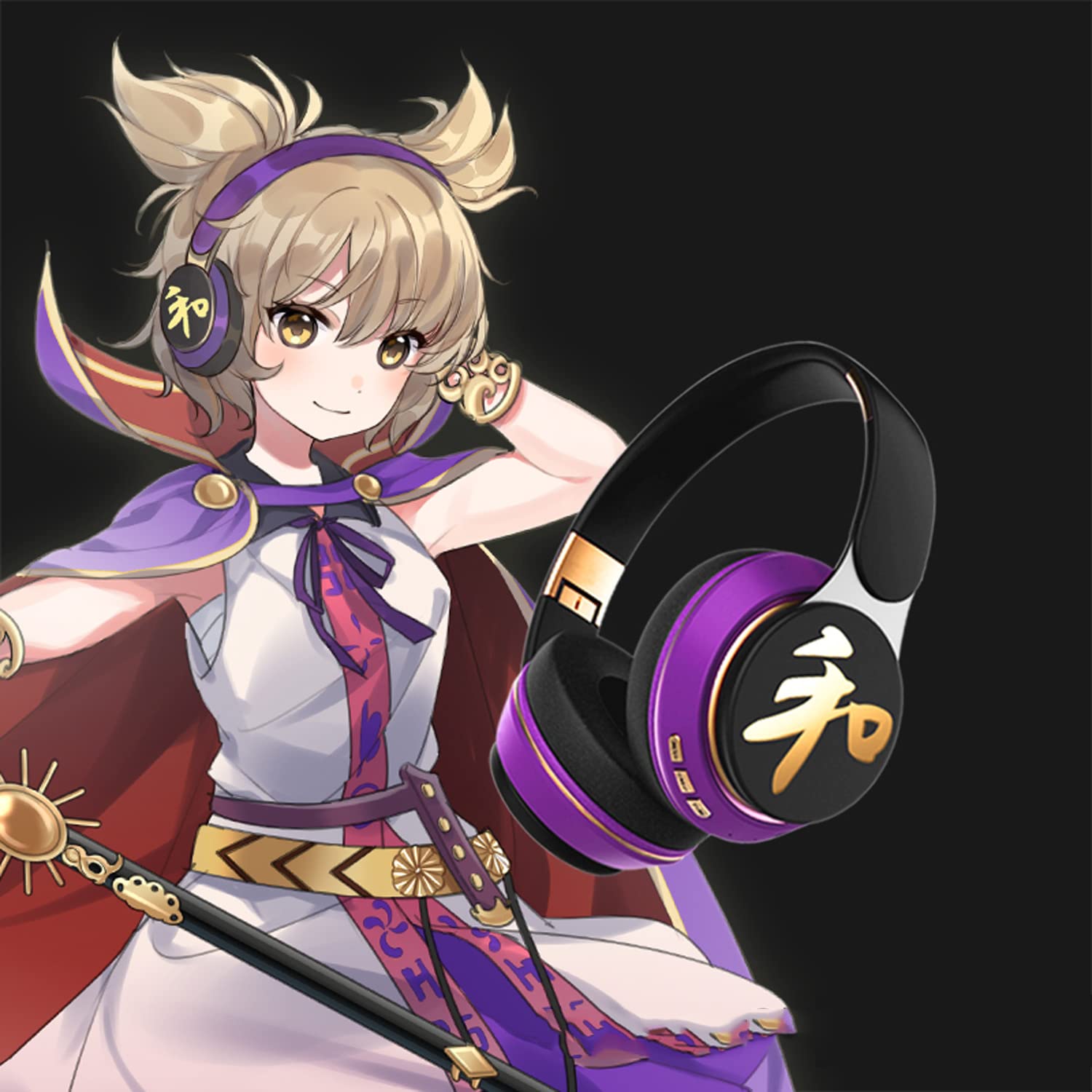 Amazon.co.jp: 豊聡耳神子 そが の とじこ とよさとみみ のみこ コスプレ ヘッドフォン イヤホン Bluetooth マイク付き  折りたたみ式 アニメ ゲーム グッズ 学生 誕生日 プレゼント ギフト (ブラック) : 家電＆カメラ