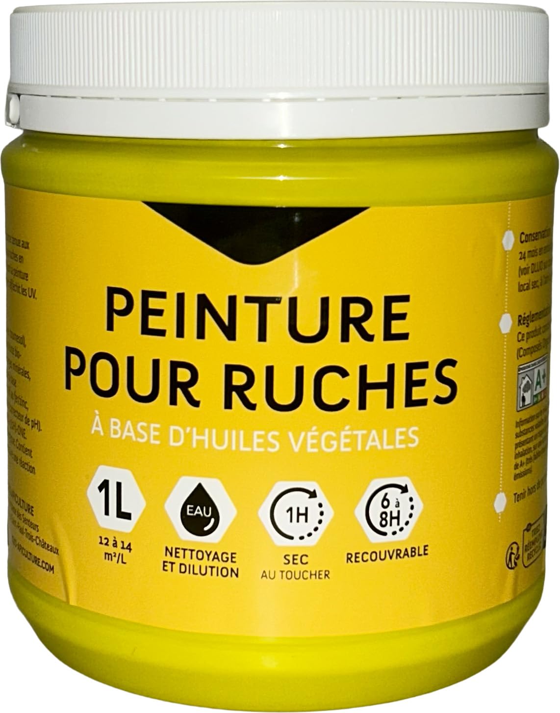 Icko Peinture pour Ruches, 1 L, à Base d'Huiles Végétales, Laque Satinée