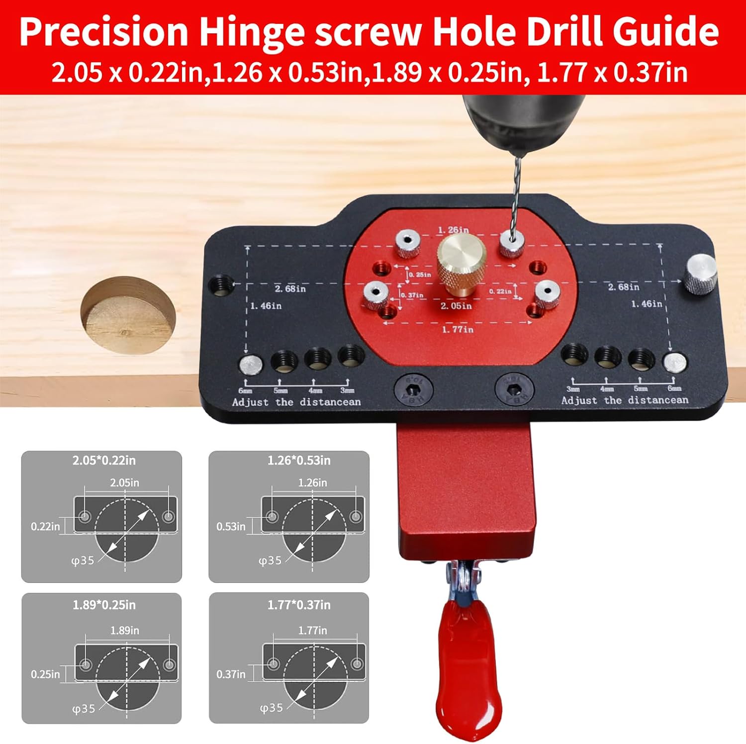 Metal Concealed Hinge Jig with Woodworking Tools,35mm Concealed Door Hinge Jig,Cabinet Hinge Jig for Door Cabinets Hinges Mounting for Woodworking Door Cabinet Hinges Mounting Tool