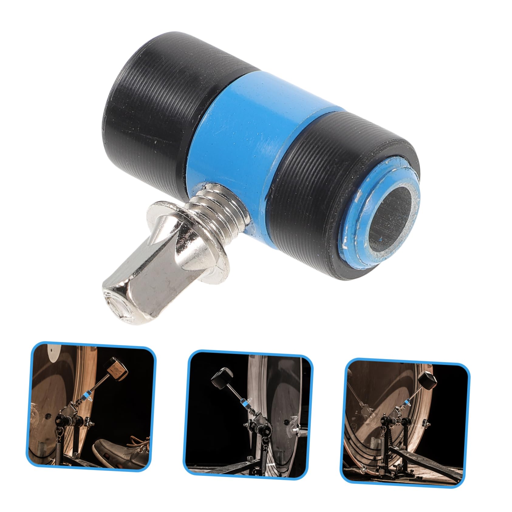 HEMOTON 4 Piezas Pise El Contrapeso De La Cabeza Del Martillo Accesorios Para Instrumentos De Percusión Pedal De Tambor Batidor De Instrumentos Cabeza De Batidor De Bombo Blue Metal