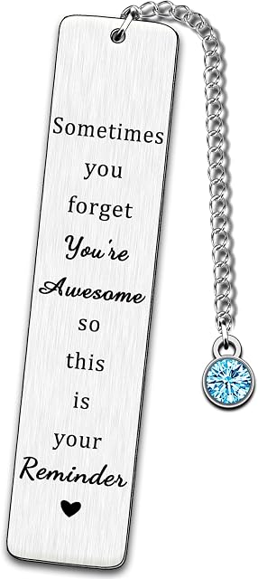 AMZQ Inspirational Bookmark Gifts for Women Christmas Birthday Gift for Friend Son Daughter Leaving Gifts for Colleagues Women Sometimes You Forget You're Awesome