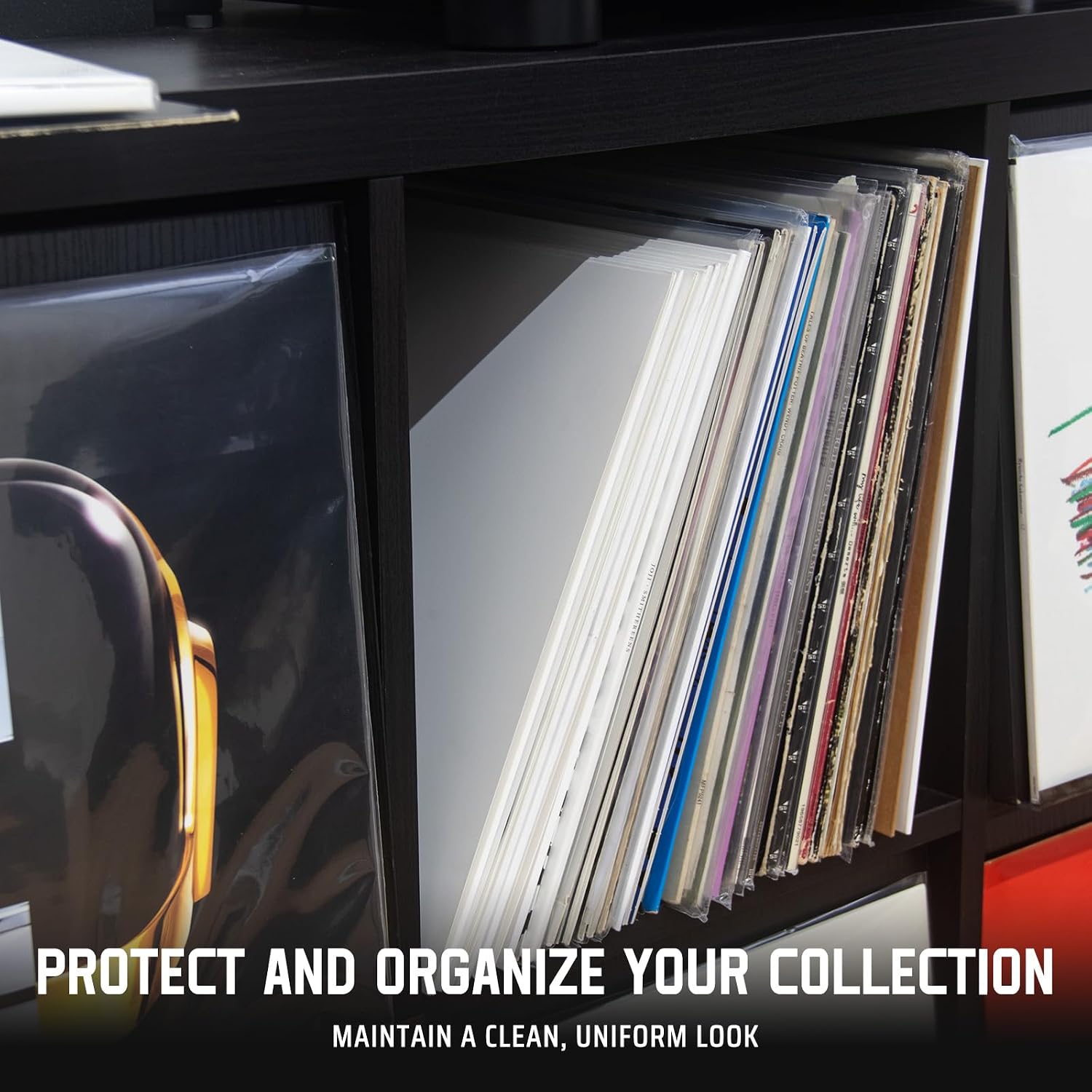 TAKMORK 12-Inch Blank LP Vinyl Record Jackets, 350gsm Heavyweight Cardstock Album Covers with 4mm Spine, No Center Hole, for DIY & Storage, White, 10pcs
