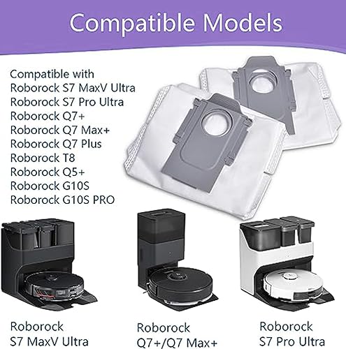 Miniatura 2 de Hoidokly Paquete de 12 bolsas de polvo de repuesto para Roborock S7 MaxV Ultra S7 Pro Ultra Q7 Max+ Q7 Max+PlusQ7 Max Q5+Aspiradora, Juego de