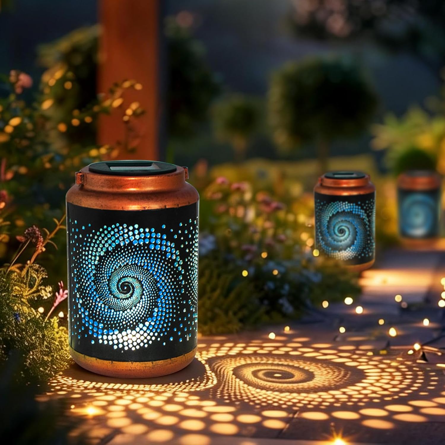 Solar Lanterns Outdoor Hanging Lantern Metal Waterproof LED Lantern with Solar Powered Garden Patio Decorations Decor with Handle Christmas Gift Idea - Image 6