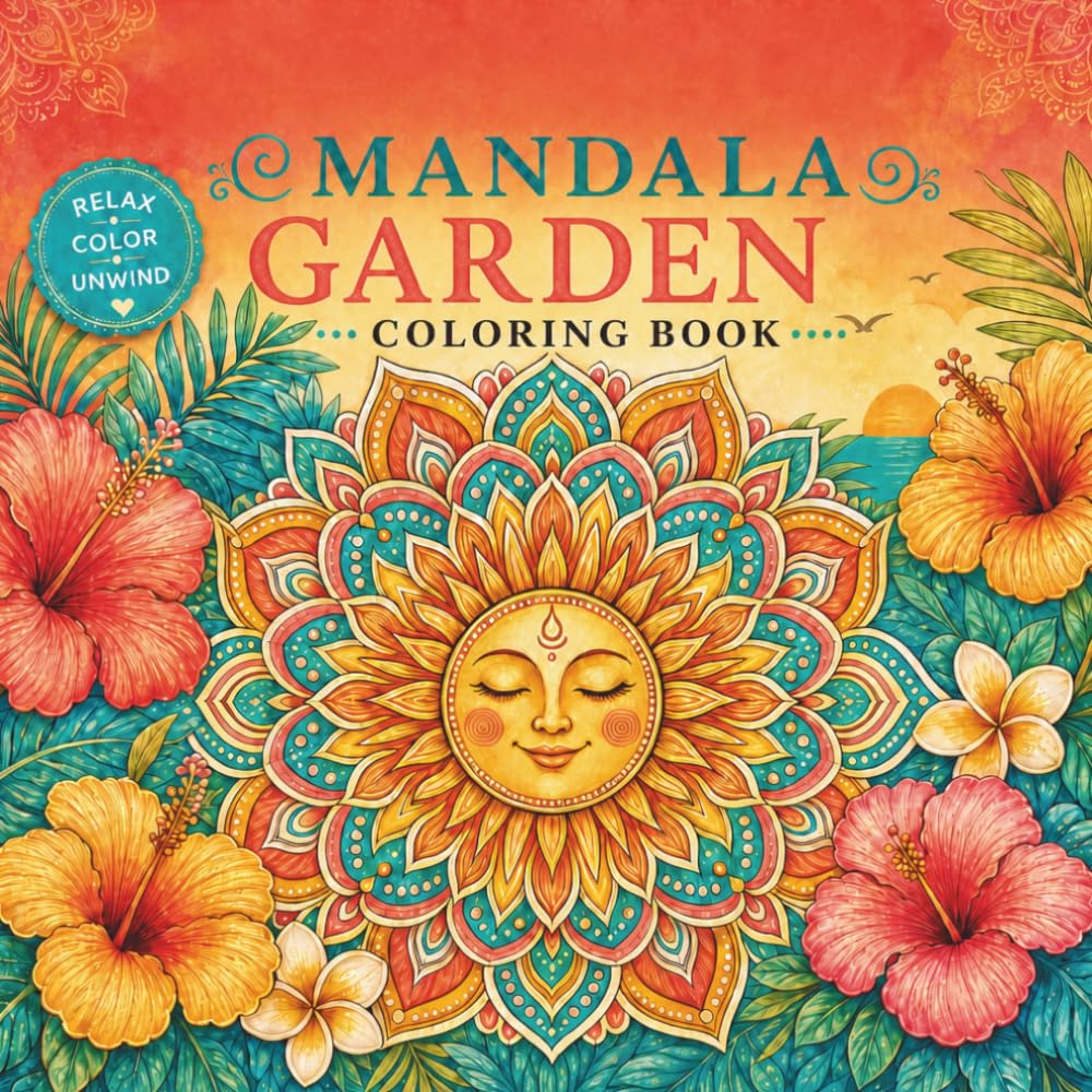 Mandala Garden: A Cozy Summer Coloring Book: 60 Unique Designs for Adults and Teens — Relax, Unwind and Create