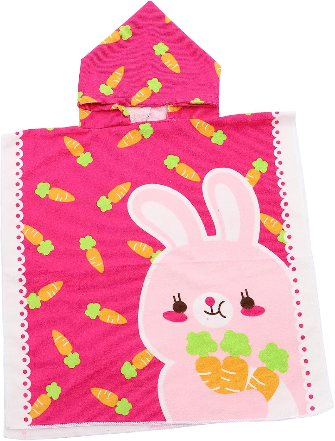 Hooded Bath Towel and Beach Towel Soft Absorbent Hooded Cape with Cartoon Pink Bunny Design Lightweight for Boys and Suitable for Swimming and Bath Time