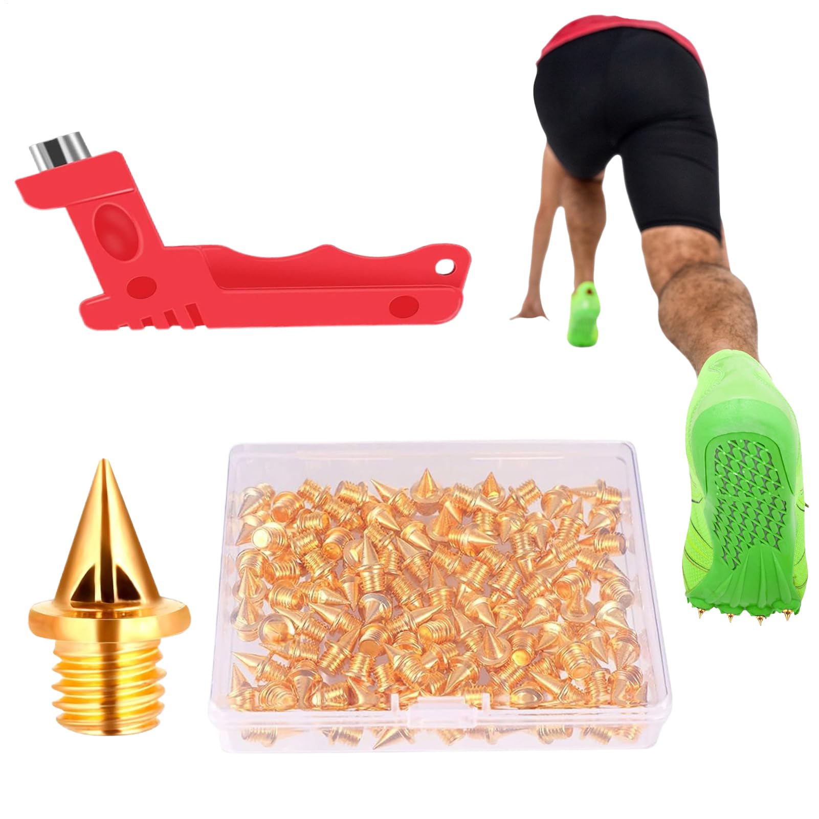 Spikes de Zapatos de Golf, Picos para Zapatos de Pista | Pistas de Pista de reemplazo con Llave Llave | Accesorios de Zapatos Que corren uñas con Caja de Almacenamiento para Actividades al Aire Libre