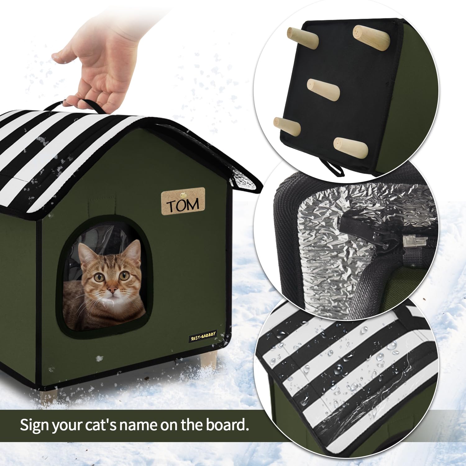 RestEazzzy Cat Houses For Outdoor Cats Elevated & Weatherproof Cat Cave, Cat