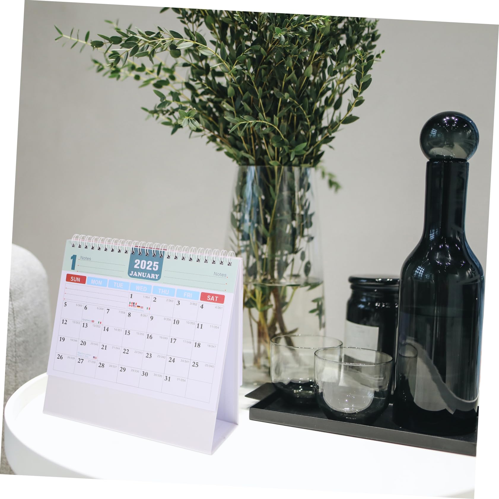 STOBOK 5stücke Desk Calendar Wiederverwendbarer Tischkalender Für Büro Und Zuhause Stehendes Design Kompakte Praktischer Planer Mit Notizfeld Modernes Und Minimalistisches Layout