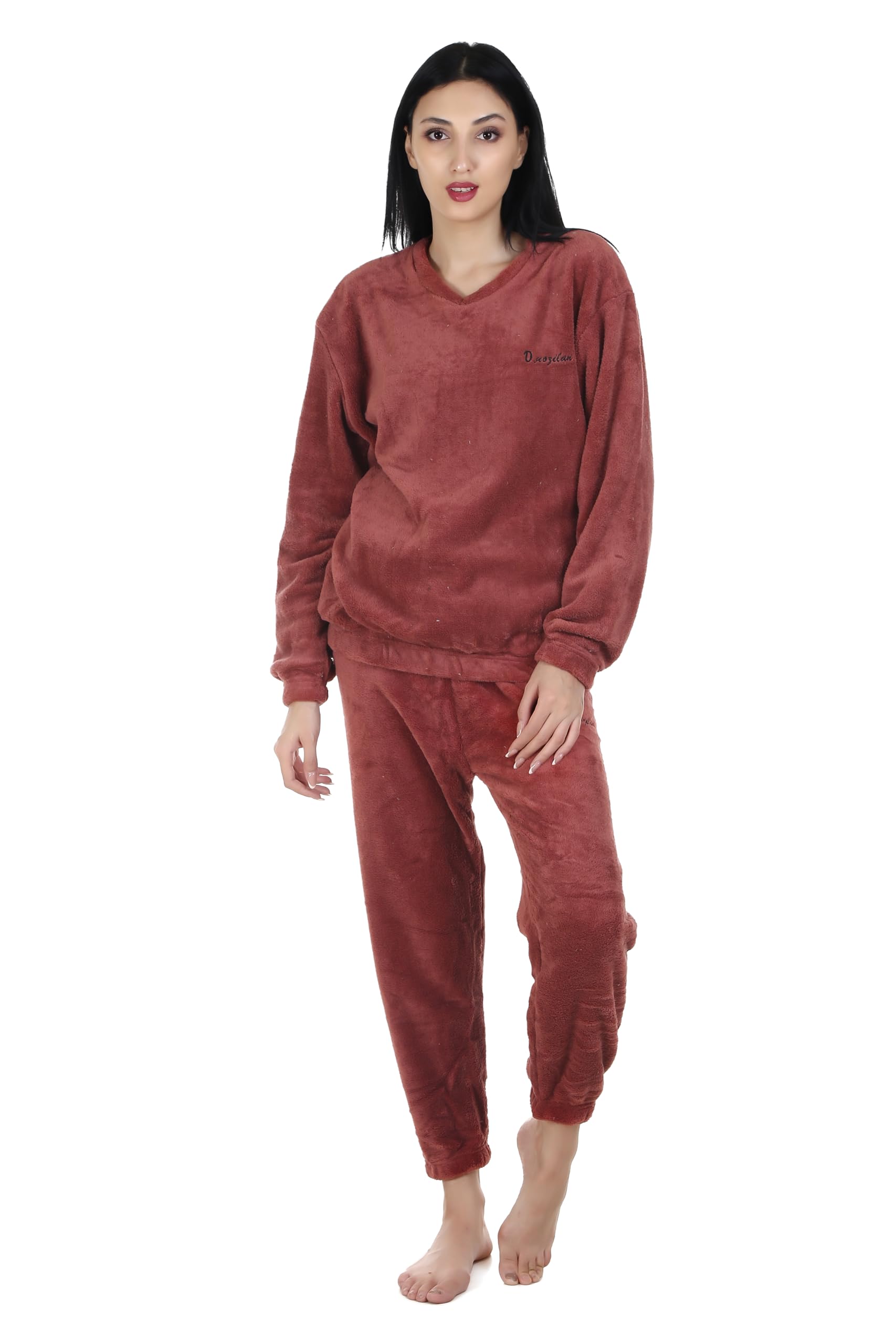 Pyjama Sets for Women 2 Piece Fleece Fuzzy Fluffy Pyjama Pullover Pants Loose Plush Sleepwear Fuzzy Loungewear Pack of 1-image-12