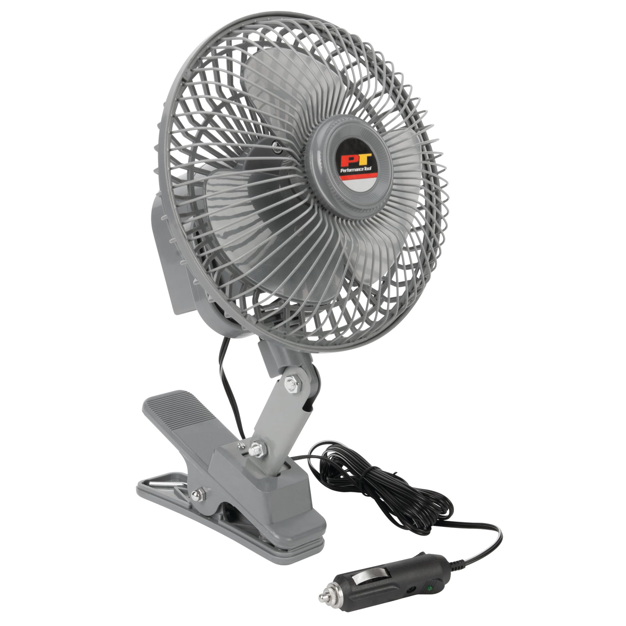 Performance Tool W1658 6-Inch Oscillating Fan (12v w/clamp) - Ideal for Cars, Trucks, RVs, Boats, and More to Keep You Cool and Comfortable On The Go