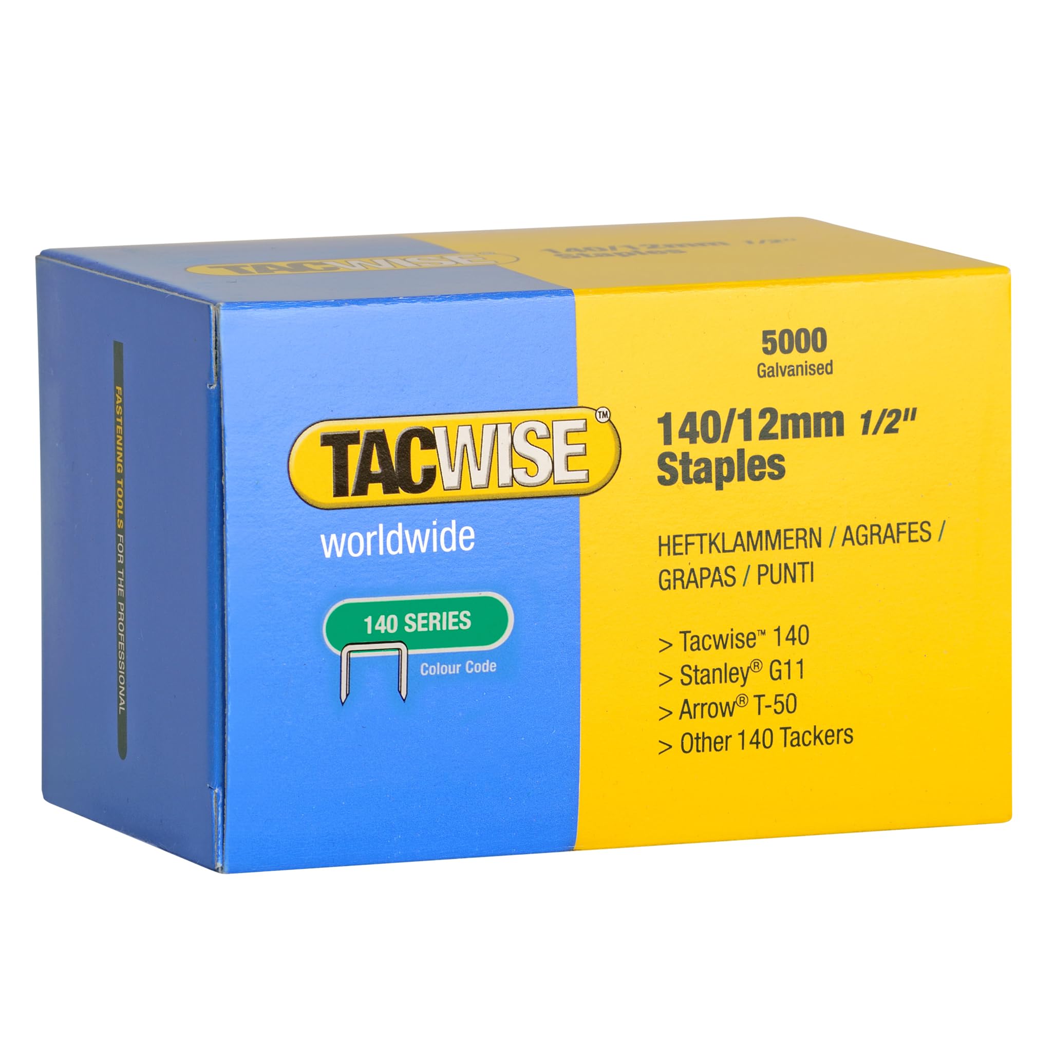 Tacwise 0343 Typ 140/12 mm Wytrzymałe ocynkowane zszywki, 5000 sztuk
