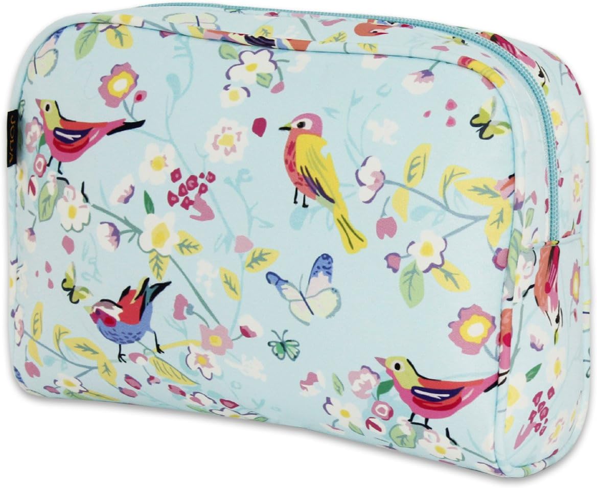 JODA Womens Bird Cosmetic Wash Travel Toiletry Bag, 17 x 24 x 7 cm, Blue
