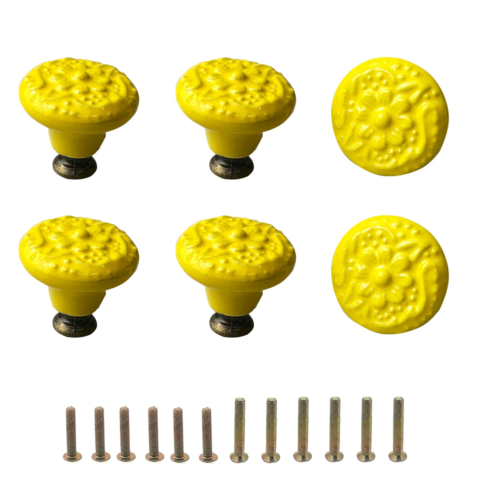 Mimhooy 6Pcs Ceramic Drawer Knobs Vintage Cabinet Pulls