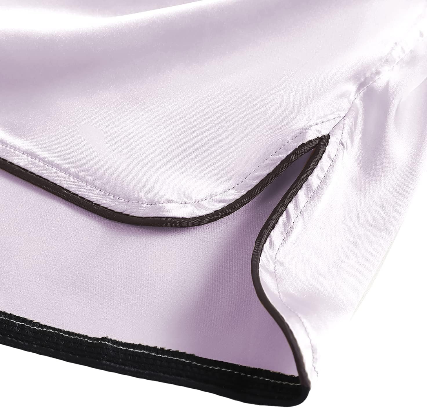 Rooscier Women's Satin Pajamas Set V Neck Short Sleeve Shirt With Shorts Sleepwear - Image 4