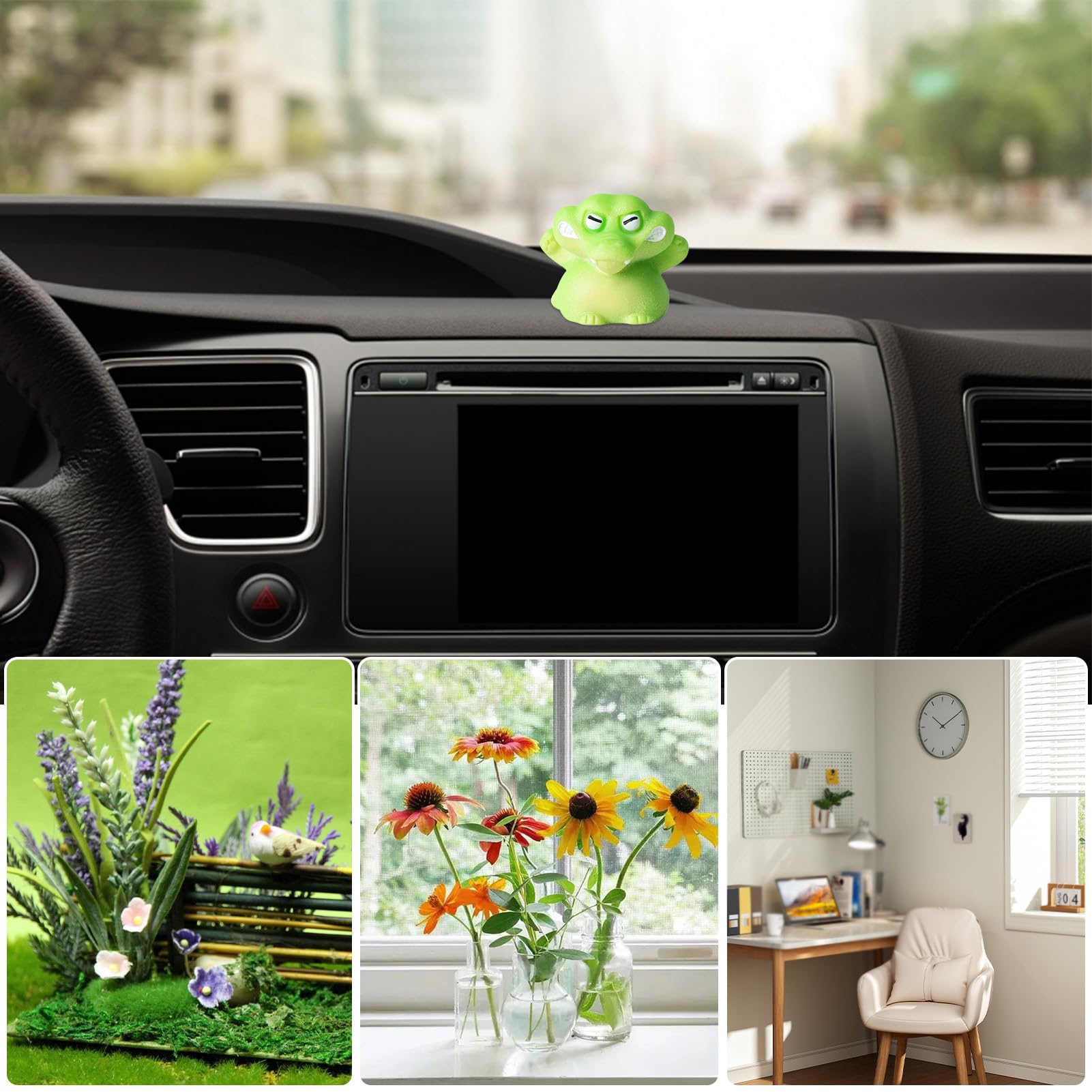 Décoration de Voiture Crocodile | Décoration de Voiture en Forme de Crocodile | Accessoire de Vue arrière pour Femmes, Adolescentes, Filles