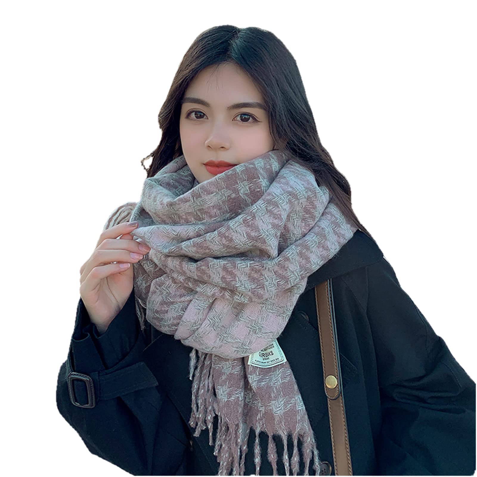 Schal Schal Weiblich Herbst Und Winter All-Match Lange Dicke Warme Schal Plaid Student Hahnentritt