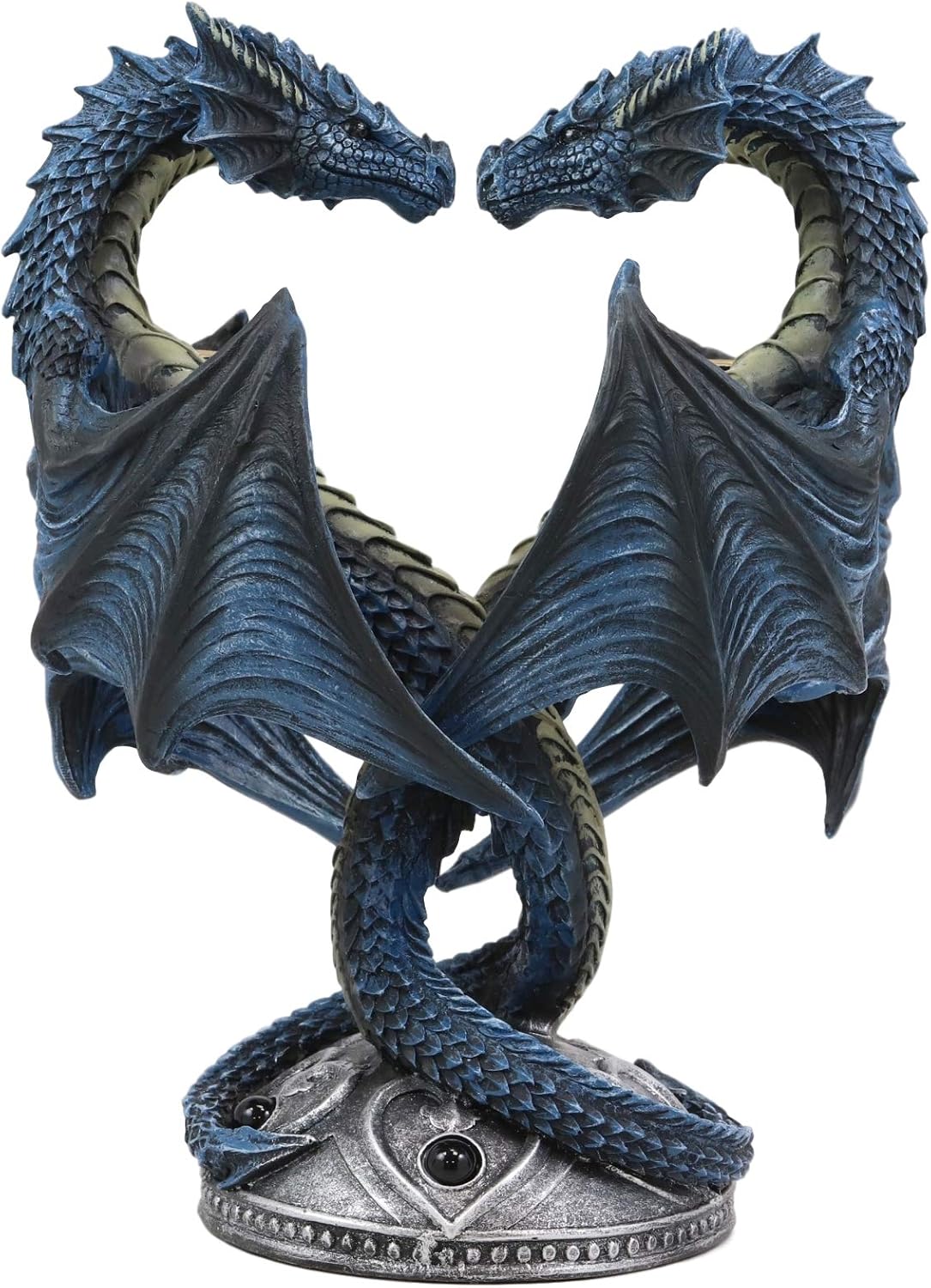 Ebros Gothic Dragon Heart Altar Drake Candleabra Twin Dragons Figurine 9" Tall Two Taper Candles Holder Statue Medieval Renaissance Fantasy Decor Halloween Tabletop Candleholder Statue