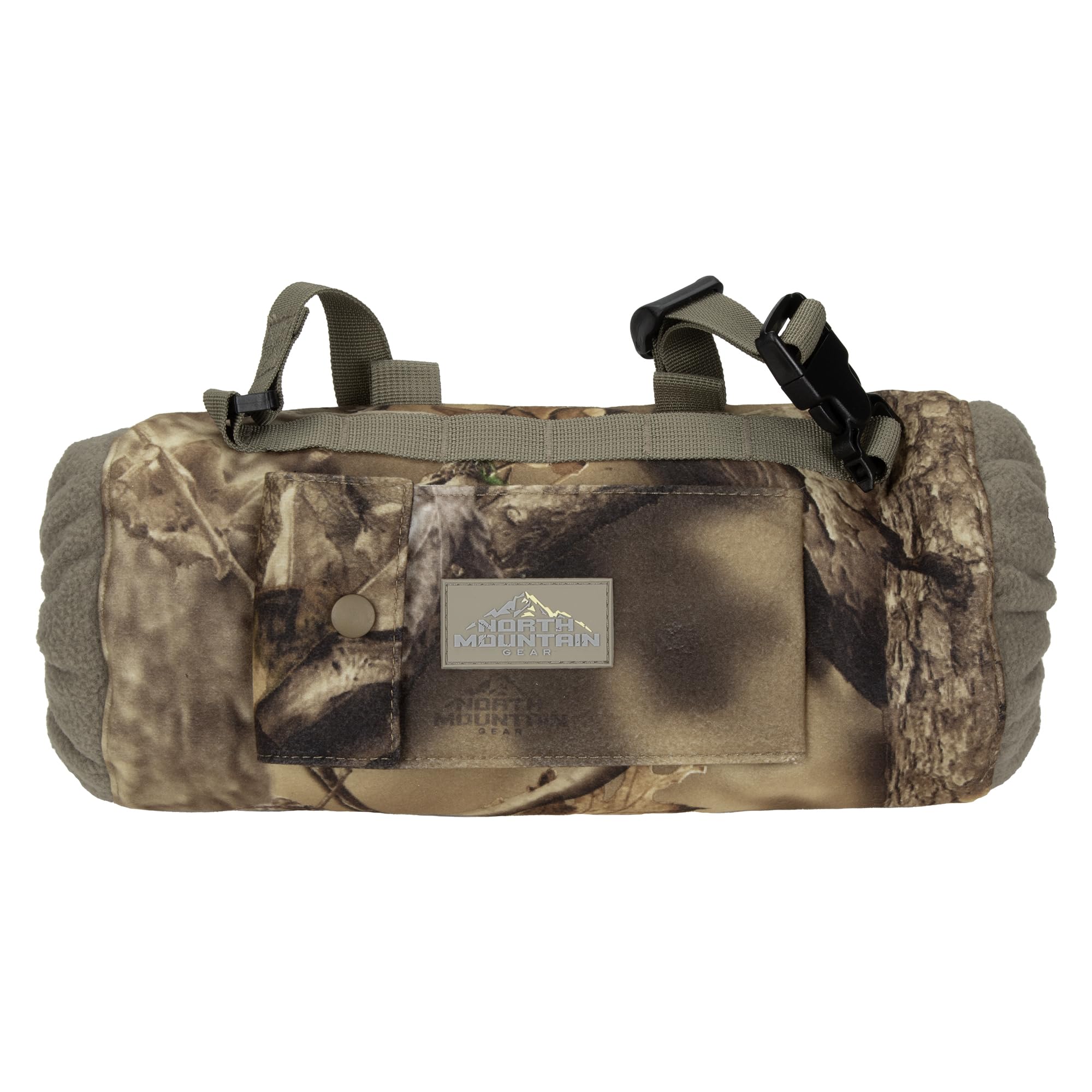 North Mountain Gear Insulated Muff for Hunting, Windproof Exterior, Fleece Lining, Woodland Brown Camo