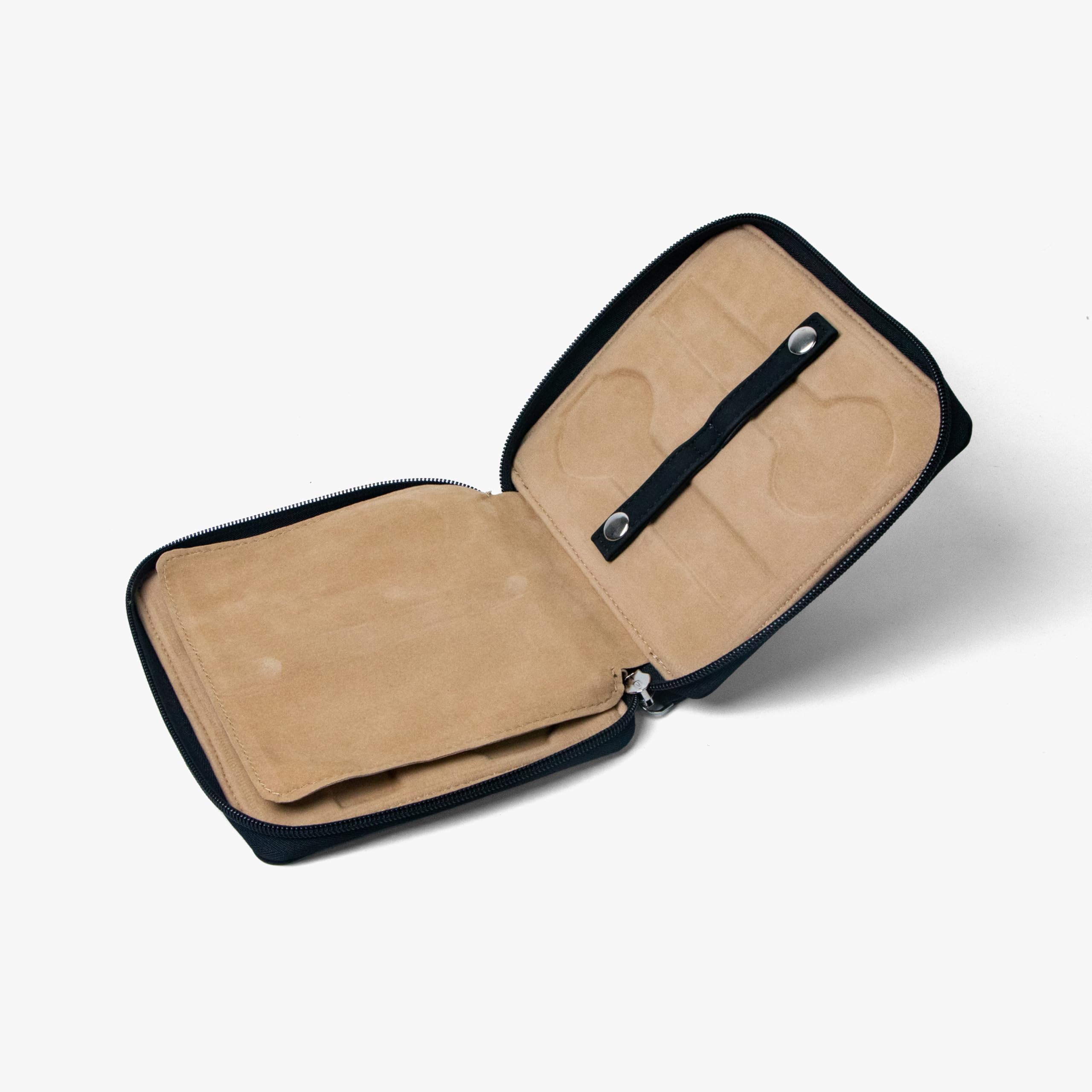 Bellblock Hochwertige Uhrenaufbewahrung für Damen/Herren | 4 Fächer mit kratzfester Innenseite | Elegante tragbare Uhrenbox | Veganes Leder |