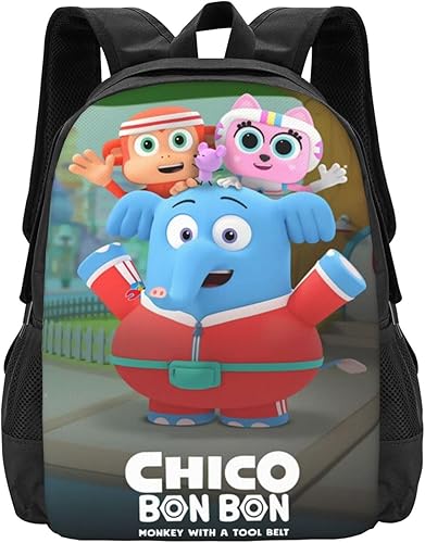 Miniatura 8 de Mochilas Chico Anime Bon Bon Ajustable Portátil Mochila Doble Hombro Bolsa para Mujeres Hombres Escalada Compras Trabajo, Negro -, Mochilas Daypack