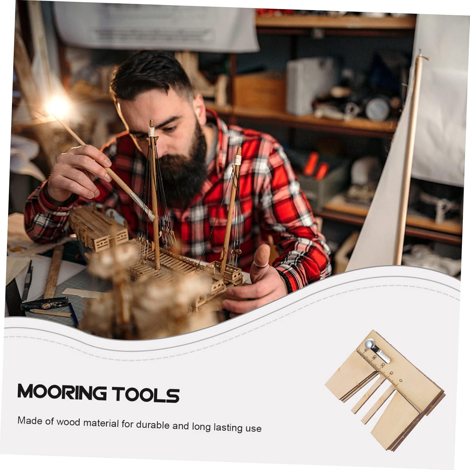 BESTonZON Wooden Mooring Tool for Sailing Models Compact Design for Easy Use Lightweight Wooden Fixing Device for Model Ship Kits for Hobbyists and DIY Enthusiasts
