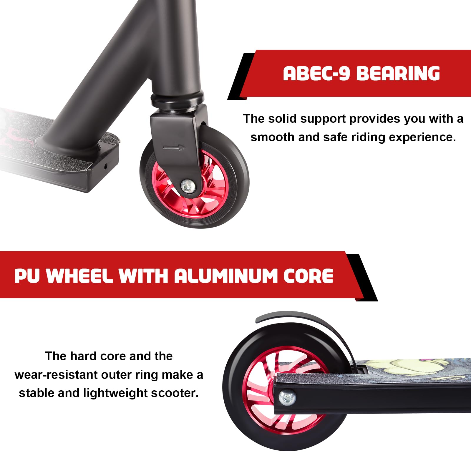Aragallant Patinete Freestyle, Patinetes de Acrobacias, Patinete Scooter Freestyle, Stunt Scooter para Nios y Nias a Partir de 7 aos, Rodamientos ABEC-9, 360° Trucos y Saltos Carga 100kg