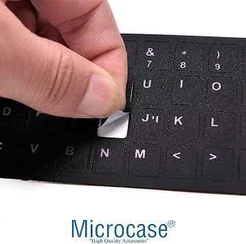Microcase Türkçe Q Klavye Etiketi Laptop Macbook PC Sticker - Siyah