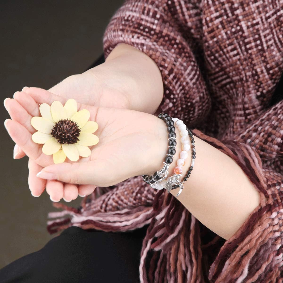 Jardme Healing Crystal Bracelets for Women, 8mm Beaded Natural Stone Stretch Chakra Bracelets Tree of Life Bracelet Jewelry Gifts for Women - Image 7