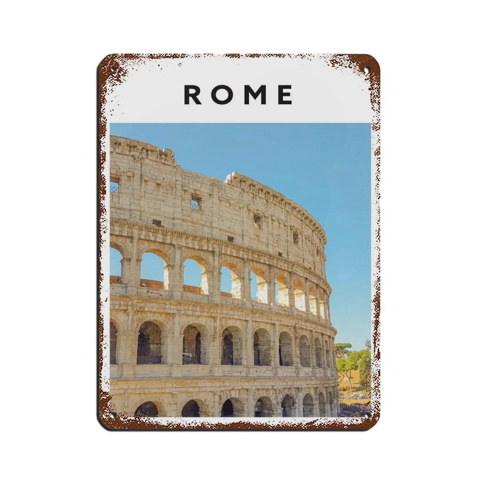 Affiche rétro en métal Rome pour créer une ambiance de bistrot italien à la maison